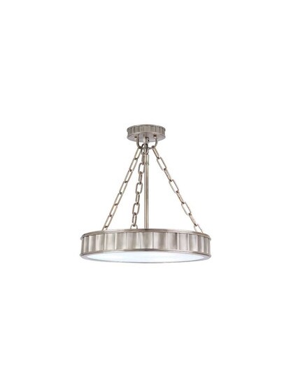 Middlebury Round 3-Light Semi Flush in Historic Nickel.